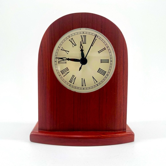 Handmade Other - Rosewood Quality Analog Piano Finish Domed Minimalist Desk Clock Roman Numerals